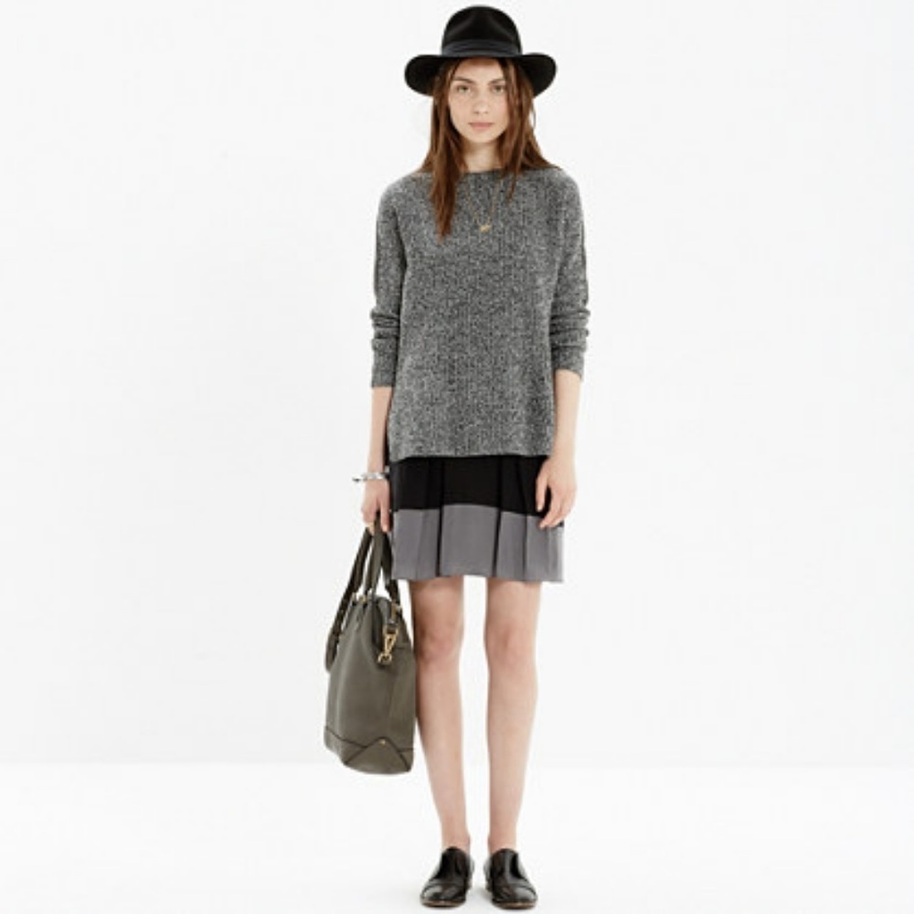 Madewell Premiere Small Skirt Colorblock Silk